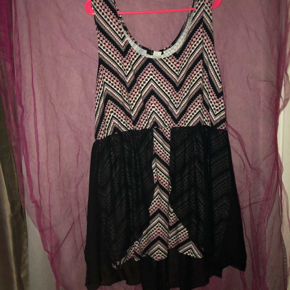 Chevron high low dress